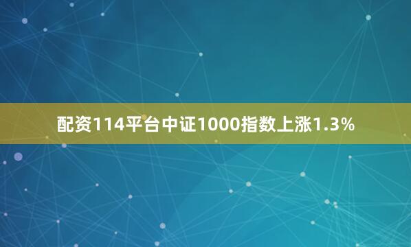 配资114平台中证1000指数上涨1.3%